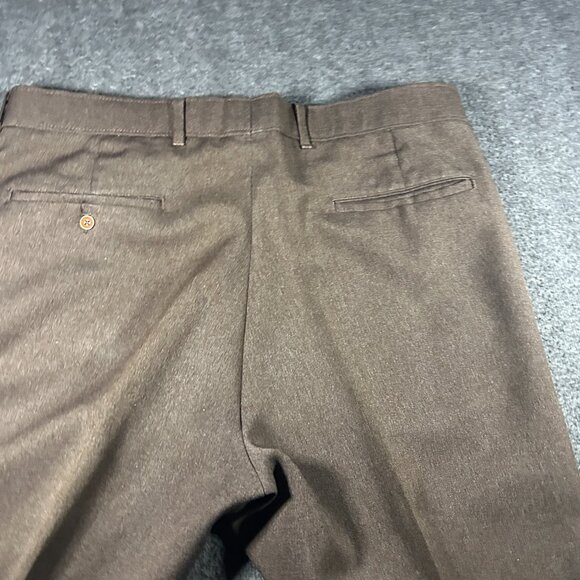 Vintage Levi Strauss Action Slacks Pants Mens 34x30 Brown Dacron Made USA 70s - Picture 6 of 12